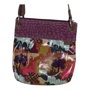 Fossil purse  key per Coated multicolored Boho crossbody bag EUC
